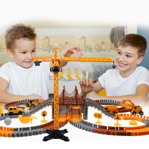 Mega Tor Wyścigowy Interaktywny Zestaw Budowlany Autka 273 Elementów