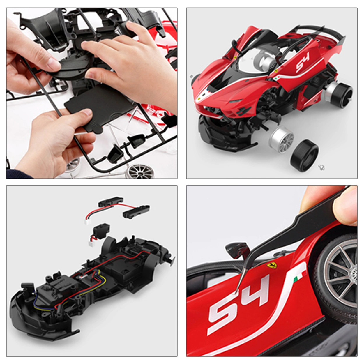 Zdalnie sterowany samochód Ferrari FXXK model do złożenia Rastar 96900 R/C 1:18