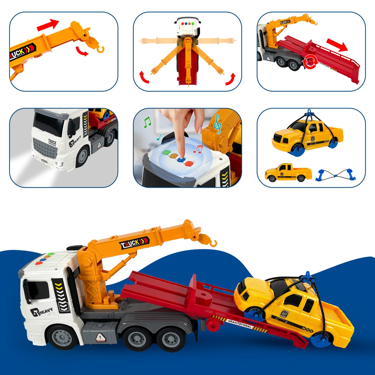 Auto Laweta z DŹWIĘKIEM I ŚWIATŁAMI Pomoc Drogowa z Dźwigiem Transporter