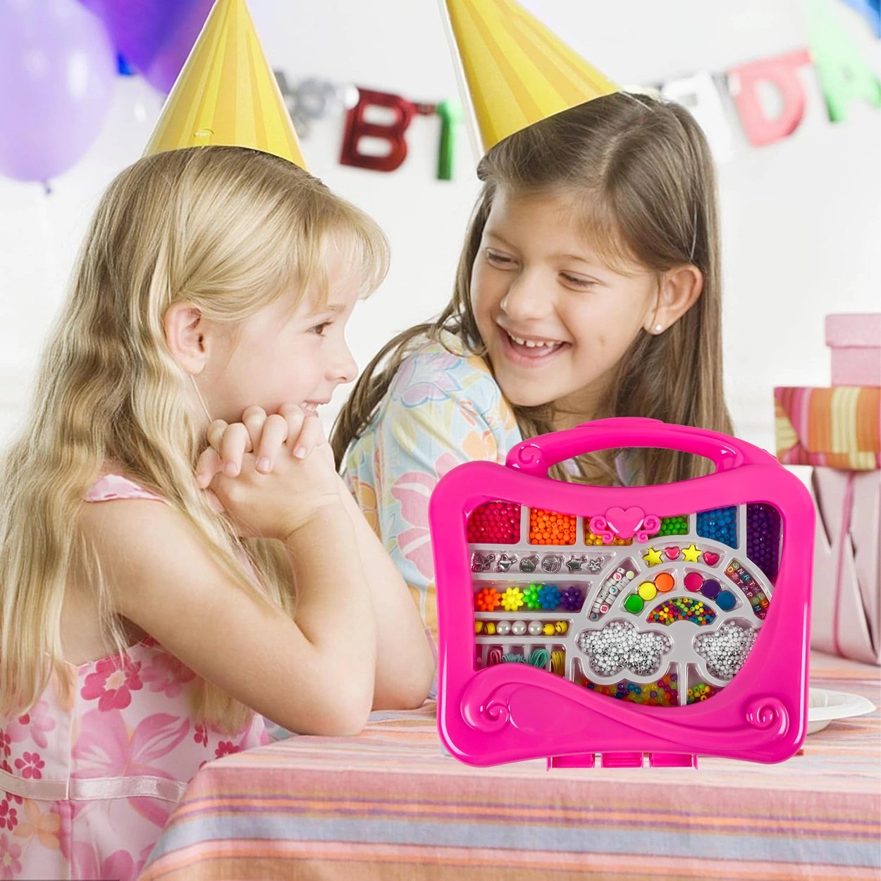 Koraliki do Bransoletek Biżuterii Literki Buźki Emoji Duży Zestaw w Walizce