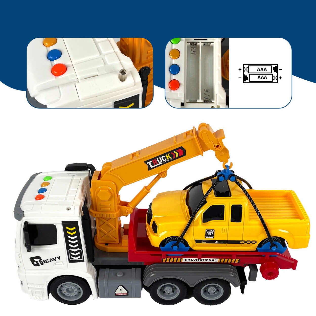 Auto Laweta z DŹWIĘKIEM I ŚWIATŁAMI Pomoc Drogowa z Dźwigiem Transporter