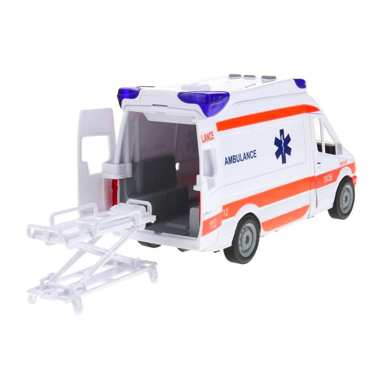 Ambulans Karetka Pogotowia Ratunkowego Zabawka z Dźwiękami i Noszami