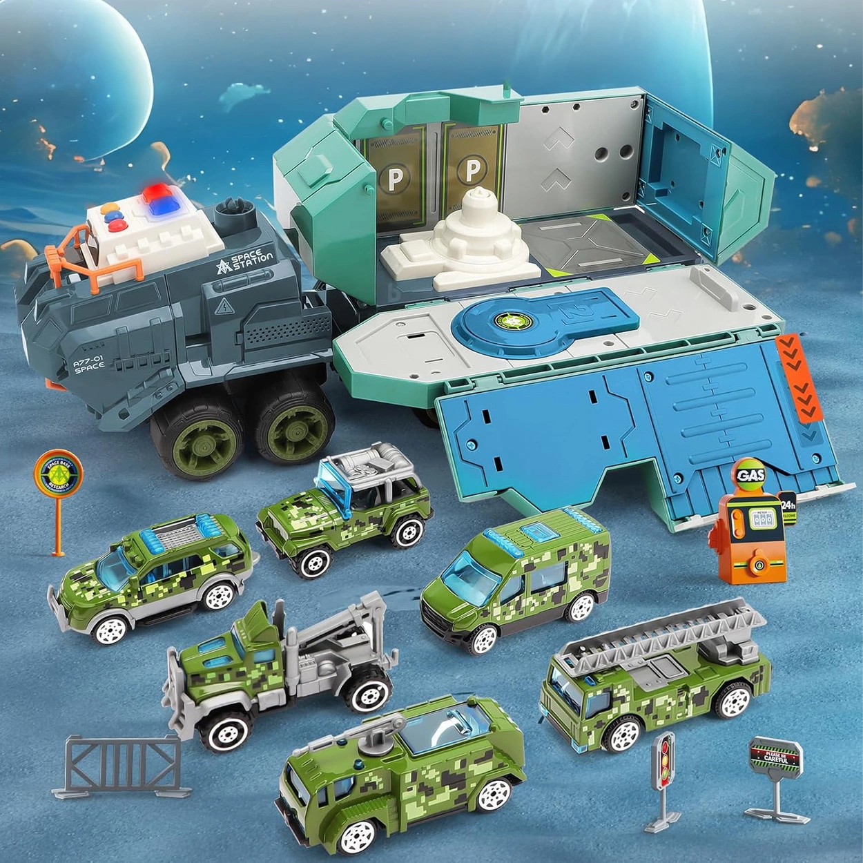 Interaktywny Galaktyczny Transporter 2w1 Stacja Badawcza z Akcesoriami