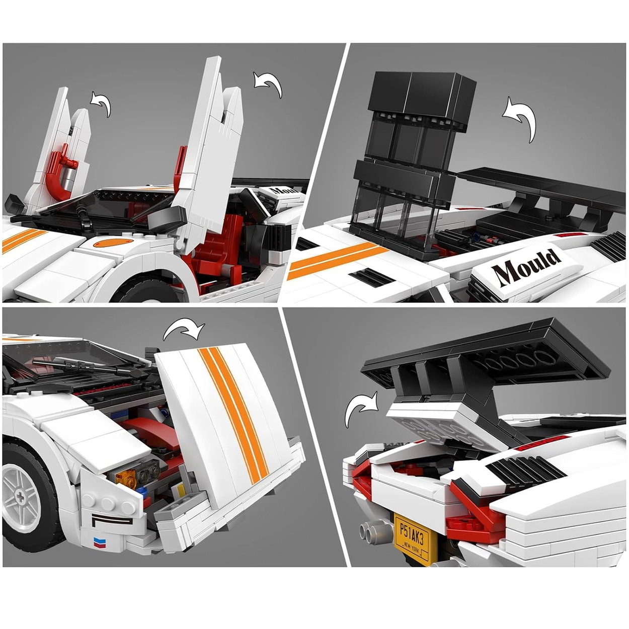 Supersamochód Sportowy – Klocki Konstrukcyjne 1:14 – 1495 Elementów