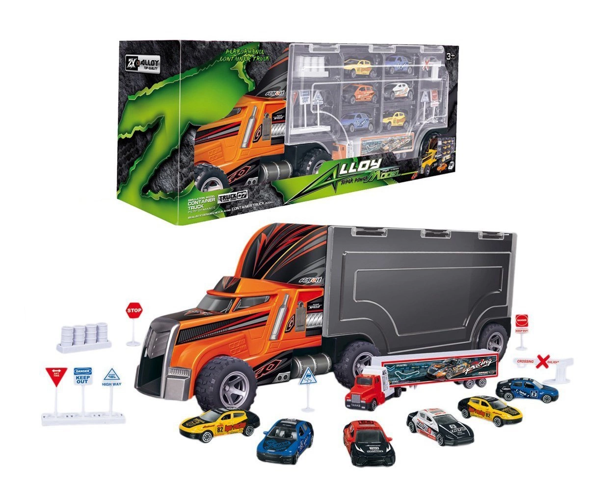 Tir Ciężarówka Laweta Auta 6 RESORAKÓW + WYRZUTNIA