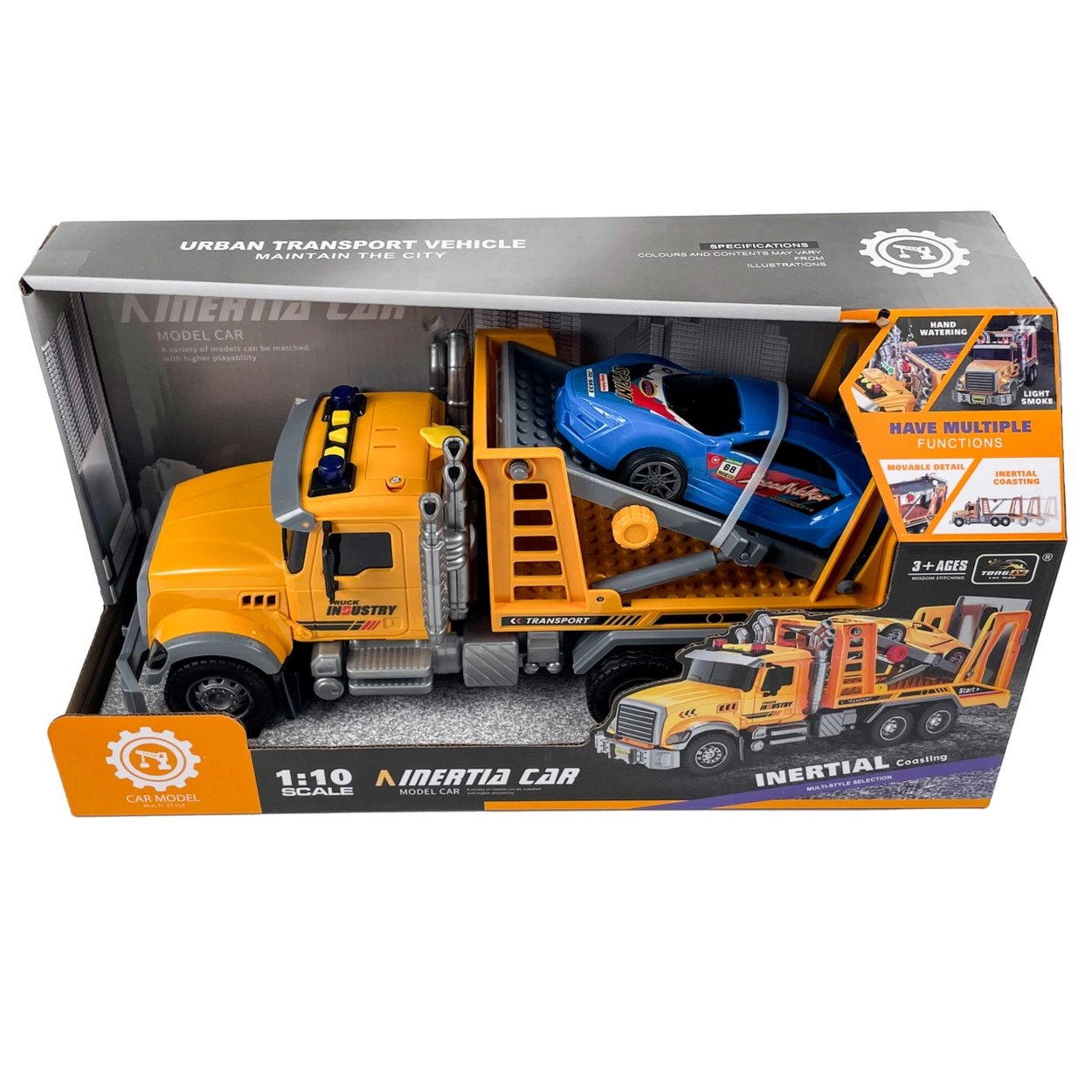 Ciężarówka Holownicza z EFEKTAMI i NAPĘDEM Laweta Pomoc Drogowa z Autem