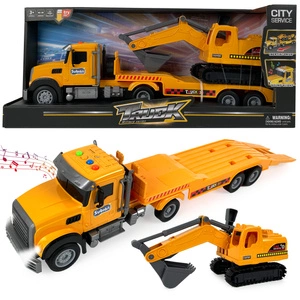 Ciężarówka Transportowa z Koparką żółta