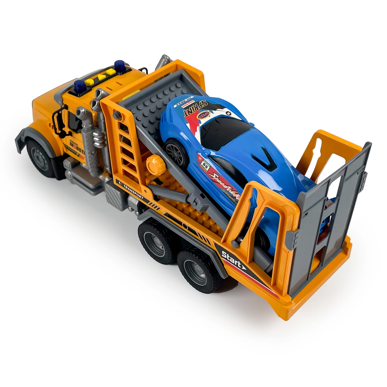 Ciężarówka Holownicza z EFEKTAMI i NAPĘDEM Laweta Pomoc Drogowa z Autem