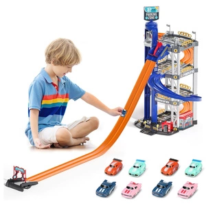 Wielopoziomowy Parking Tor Wyścigowy dla Dzieci Podwójny Tor 8 Samochodów