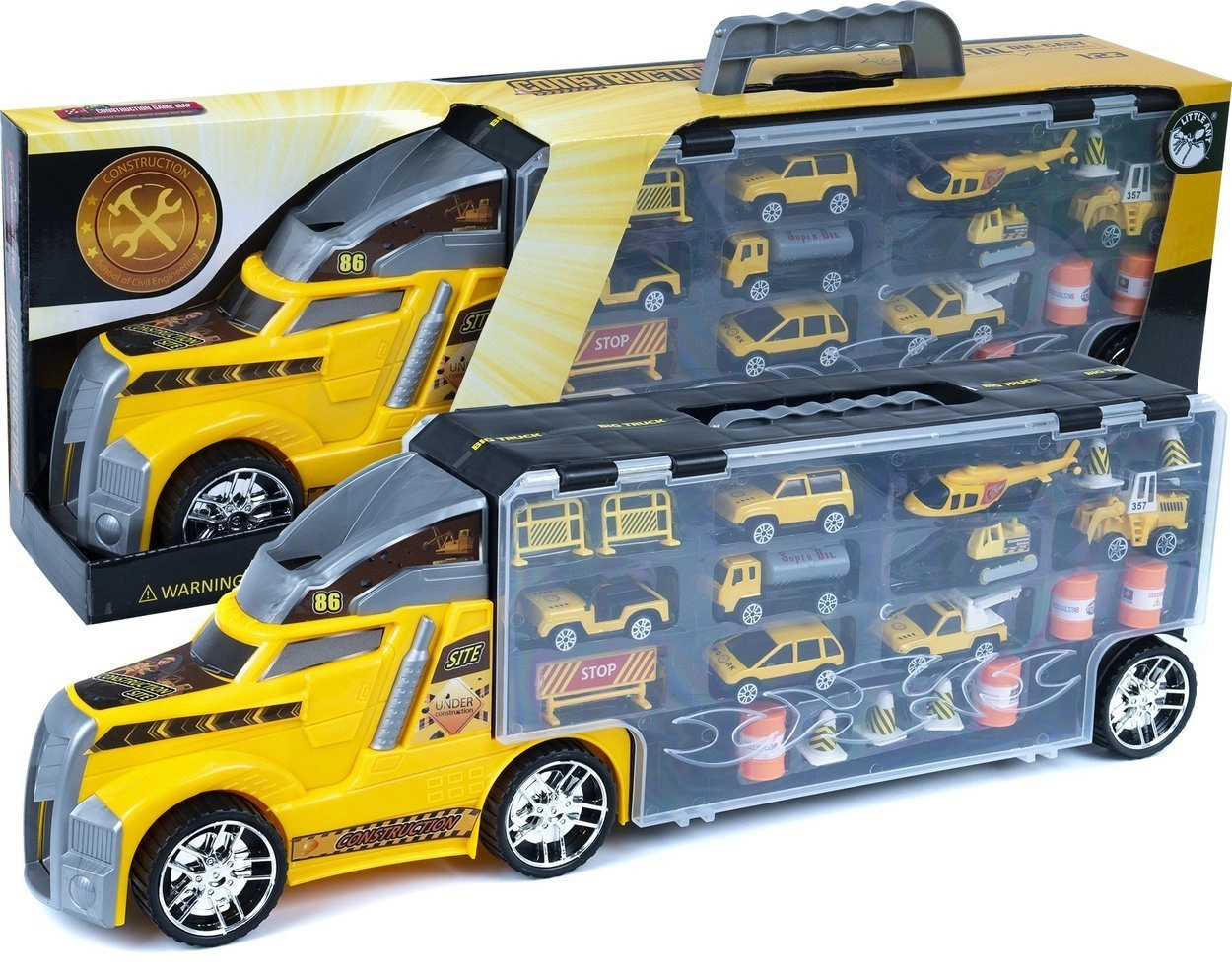 Transporter Ciężarówka Z Resorakami Laweta + WYRZUTNIA