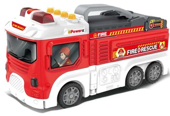 GARAŻ RESORAKI DLA DZIECI WÓZ STRAŻACKI REMIZA 2w1