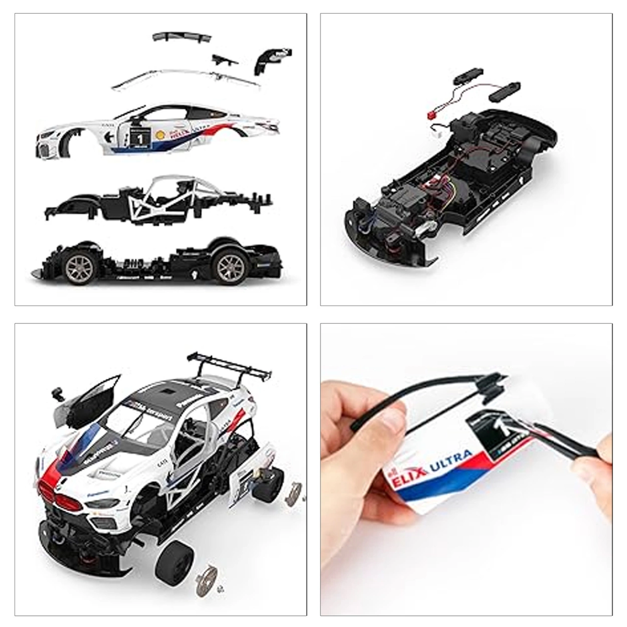 Rastar BMW M8 GTE Model do złożenia 1:18 RC 97200 Building Kit Car