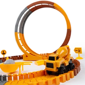 Mega Tor Wyścigowy Interaktywny Zestaw Budowlany Autka 80 Elementów