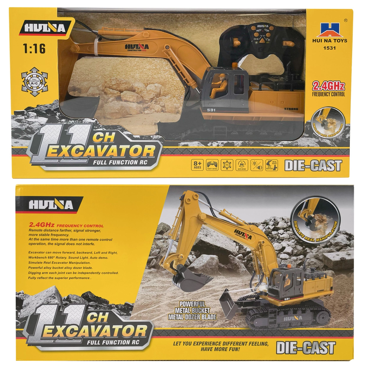 Zdalnie Sterowana Koparka Gąsienicowa RC 1531 2w1 Spychacz