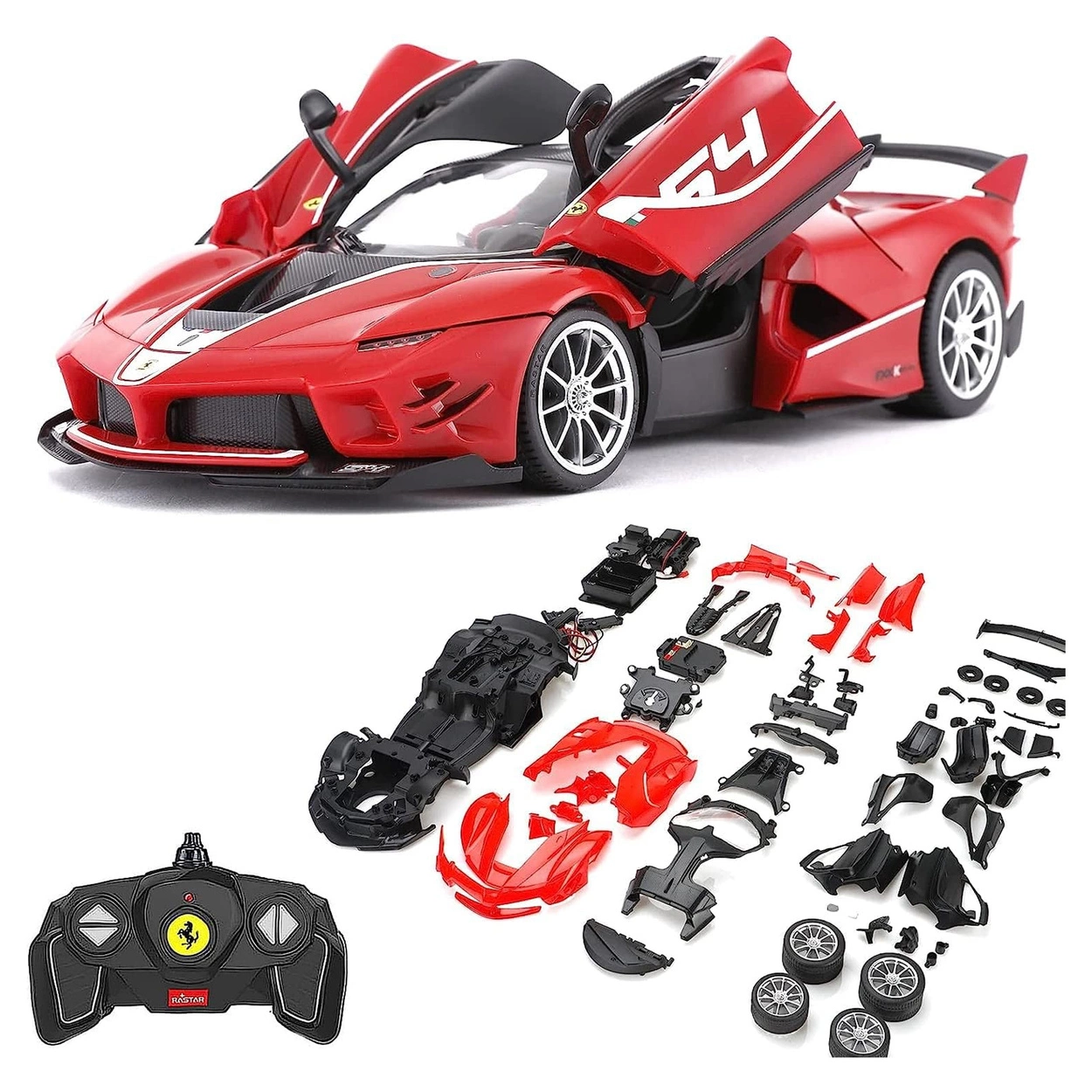 Zdalnie sterowany samochód Ferrari FXXK model do złożenia Rastar 96900 R/C 1:18