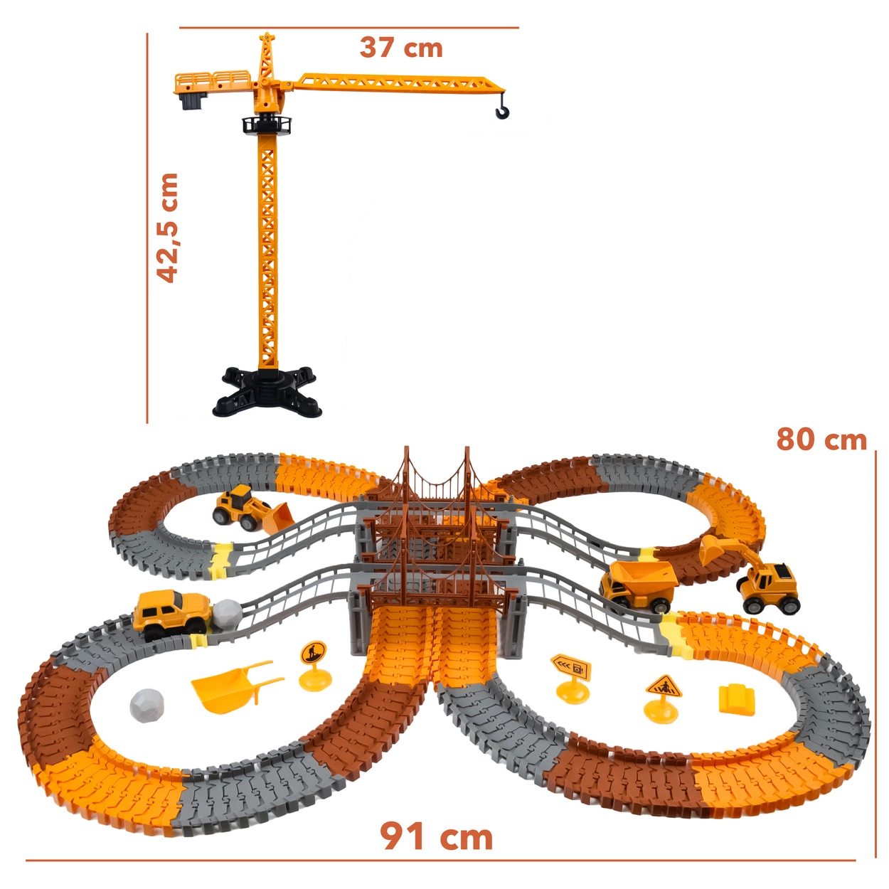 Mega Tor Wyścigowy Interaktywny Zestaw Budowlany Autka 273 Elementów
