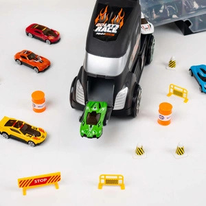 Transporter Ciężarówka na Resoraki 6 Autek Akcesoria Plansza