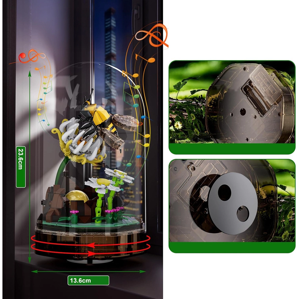 Pozytywka z Pszczołą 413 Klocków Świecąca Dekoracja