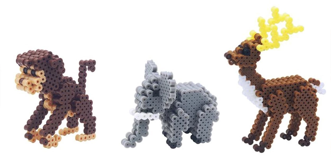 Słoń, Małpka i Renifer z Koralików do Prasowania 3D