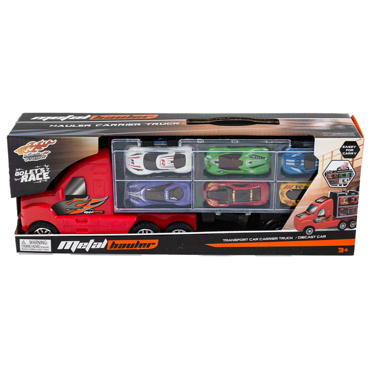 Transporter Ciężarówka na Resoraki Czerwona Akcesoria