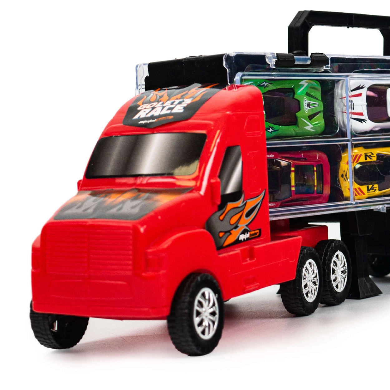 Transporter Ciężarówka na Resoraki Czerwona Akcesoria