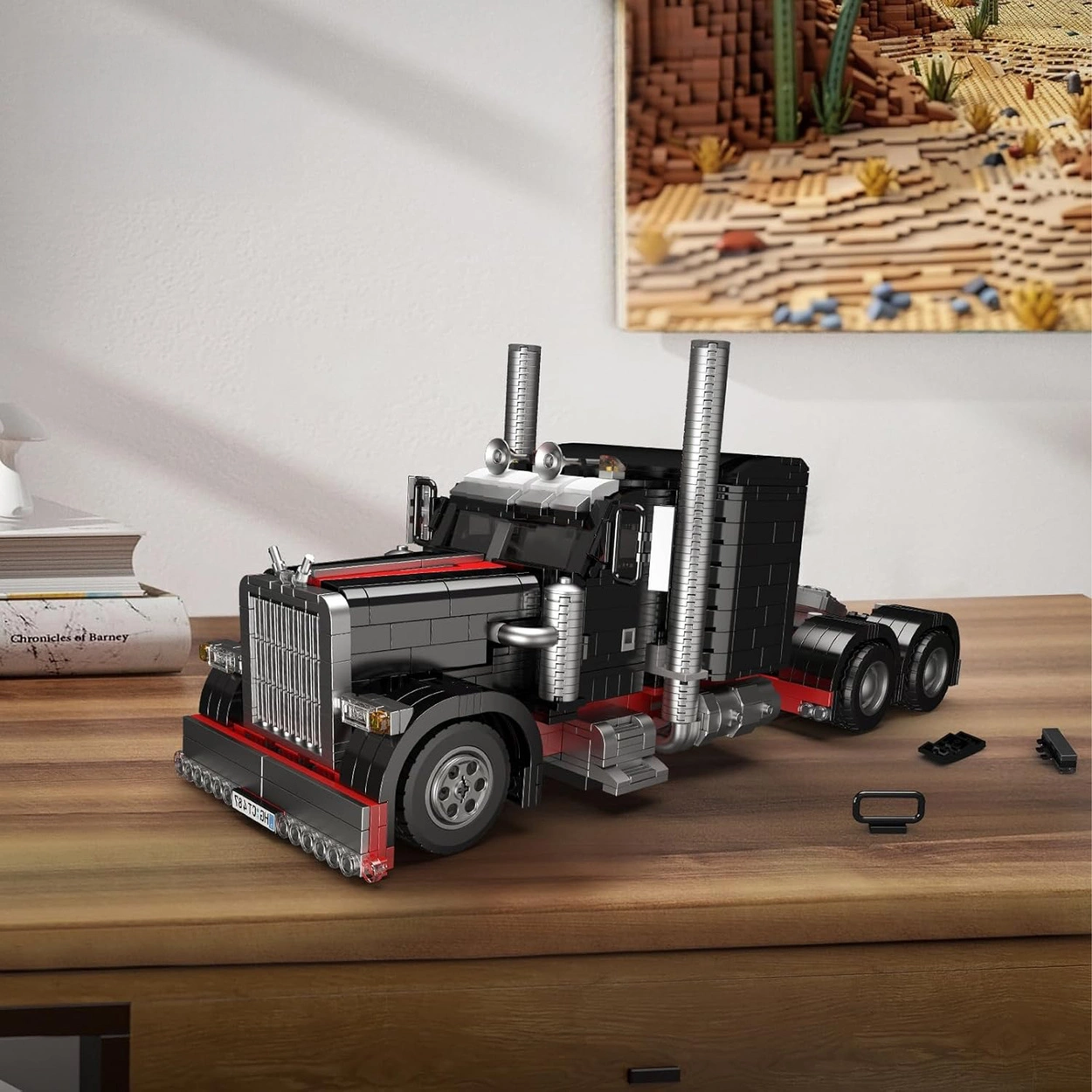 Ciężarówka American Truck Klocki Konstrukcyjne – Czarny Klasyk Szos – 1797 Elementów