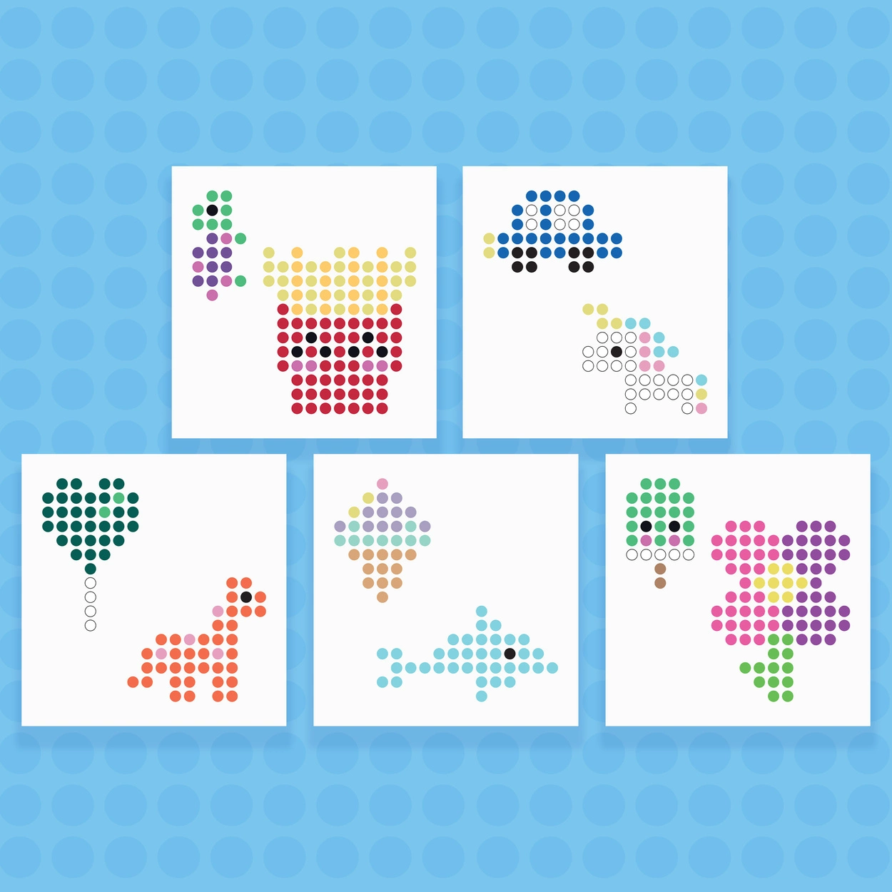 Zestaw 4 Podkładek + 10 Wzorów do Koralików do Prasowania (10mm)