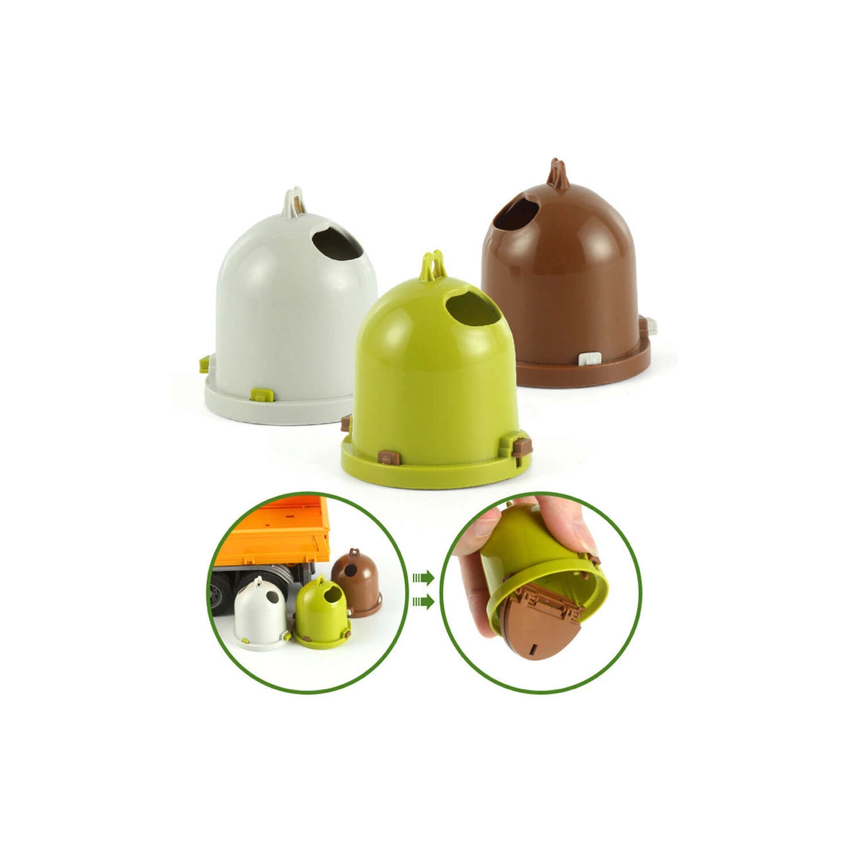 Auto Śmieciarka Duża Ciężarówka z Efektami do segregowania odpadów 1:12