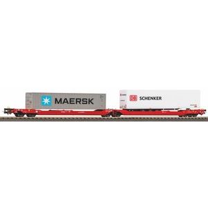 Piko 24619 Wagon towarowy kieszeniowy T3000e z 2 kontenerami Maersk Schenker