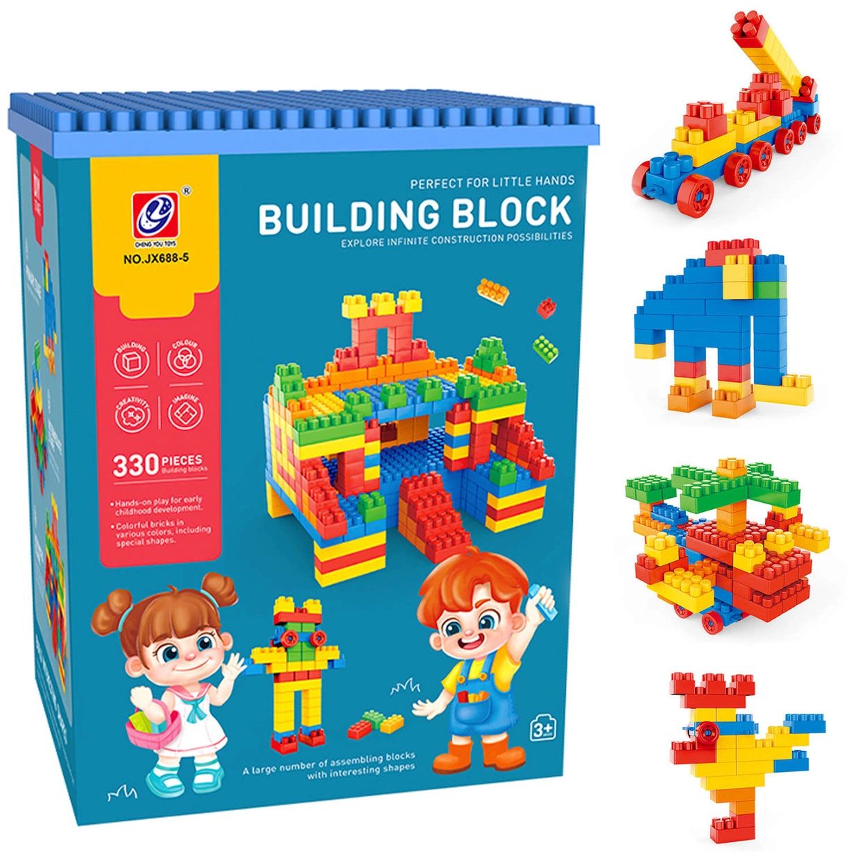 Klocki Konstrukcyjne Duże - Kreatywny Zestaw 330 Elementów Master Builder