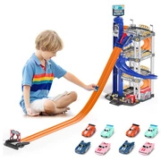 Wielopoziomowy Parking Tor Wyścigowy dla Dzieci Podwójny Tor 8 Samochodów