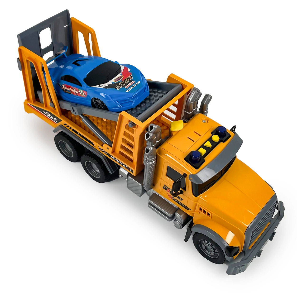 Ciężarówka Holownicza z EFEKTAMI i NAPĘDEM Laweta Pomoc Drogowa z Autem