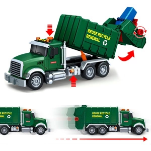 Samochód Ciężarówka Śmieciarka z Koszami Efekty Napęd