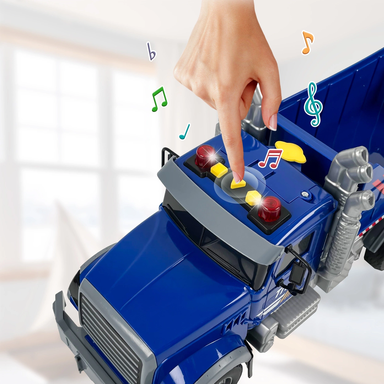 Duży Samochód Wywrotka z EFEKTAMI Dźwięki Światła Dym Ciężarówka Z NAPĘDEM