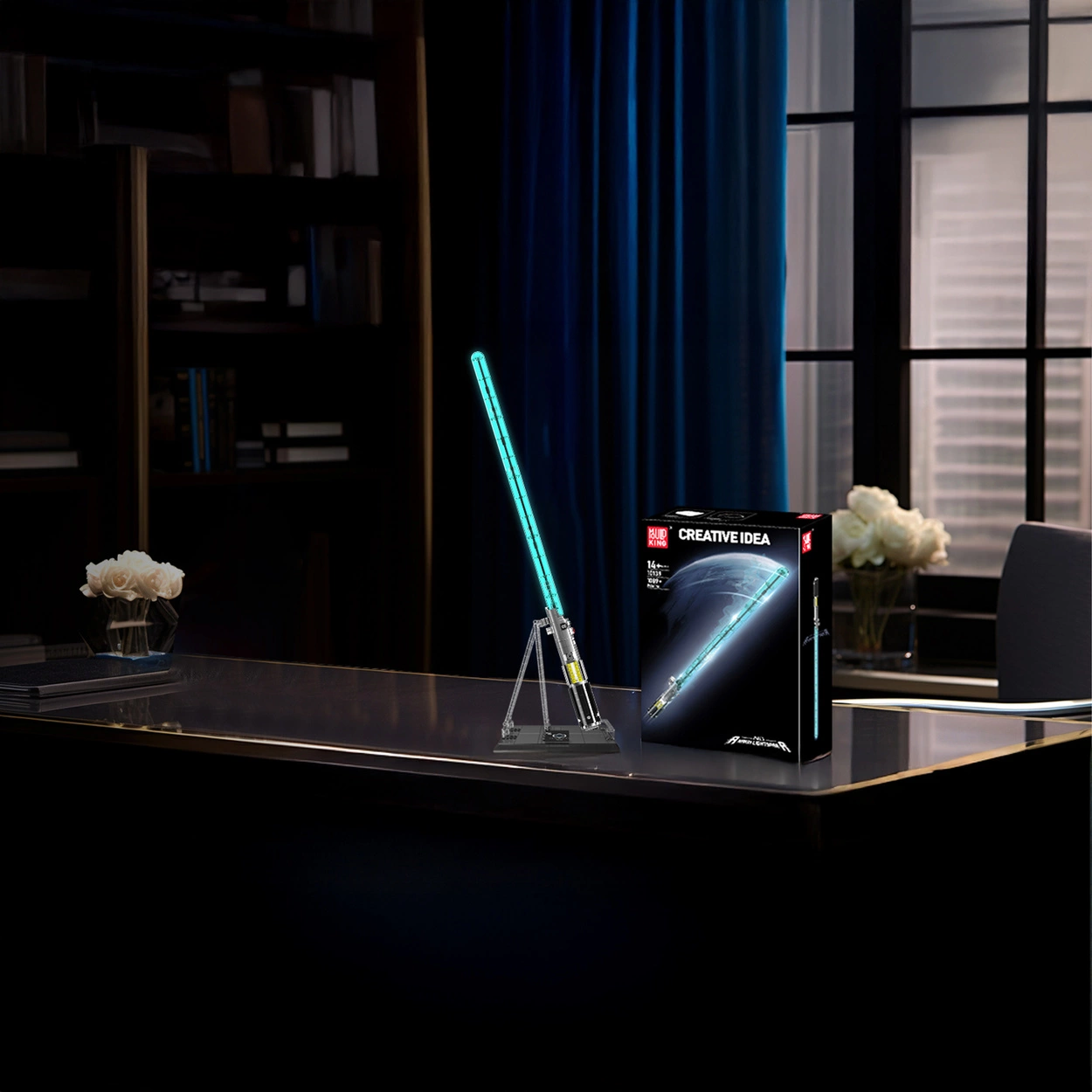 Niebieski Miecz Świetlny – Świecący Model Kolekcjonerski z 1089 Elementów