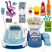 Sklepowa Kasa Fiskalna dla Dzieci Interaktywna z Dźwiękiem Skaner Koszyk