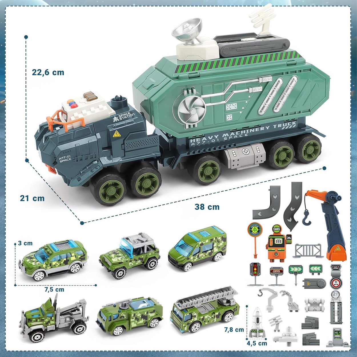 Interaktywny Galaktyczny Transporter 2w1 Stacja Badawcza z Akcesoriami
