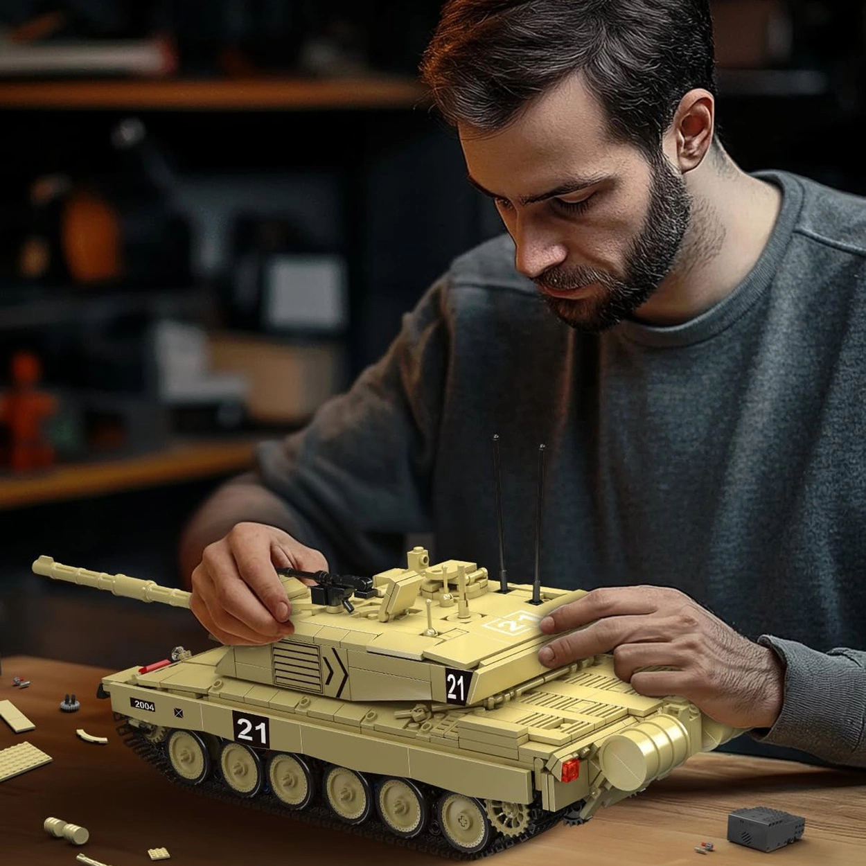 Czołg Challenger 2 RC Zdalnie Sterowany Model 1129 Klocki