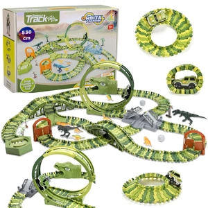 Tor Wyścigowy Mega City Dino Park Zestaw z Autkiem i Tory Dinozaurów T Rex 324 Elementów