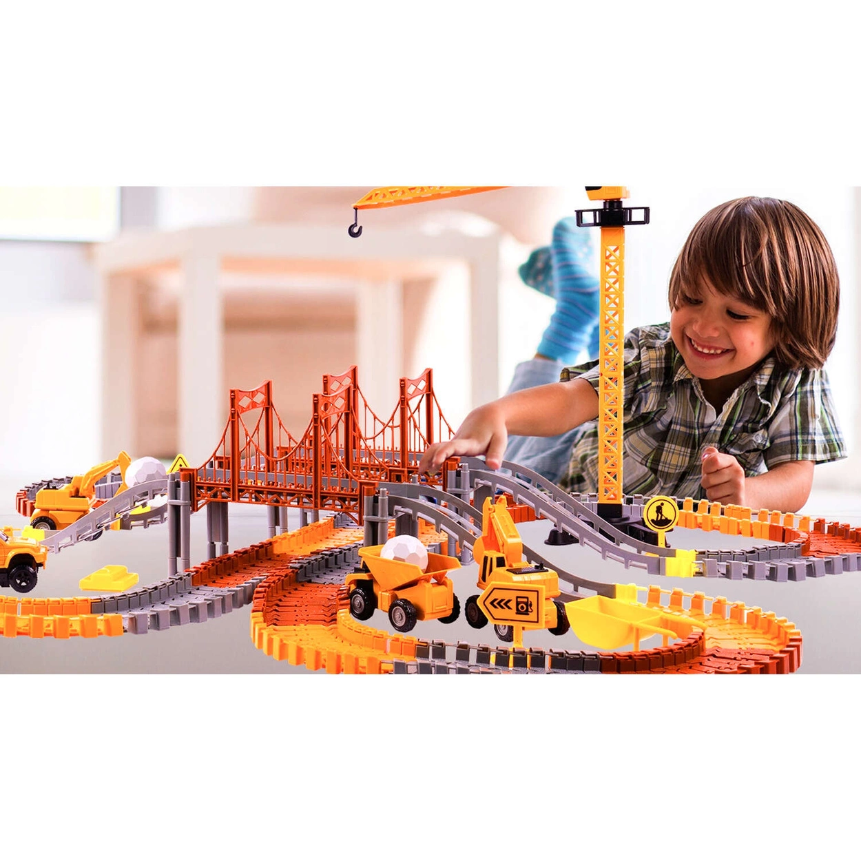 Mega Tor Wyścigowy Interaktywny Zestaw Budowlany Autka 273 Elementów