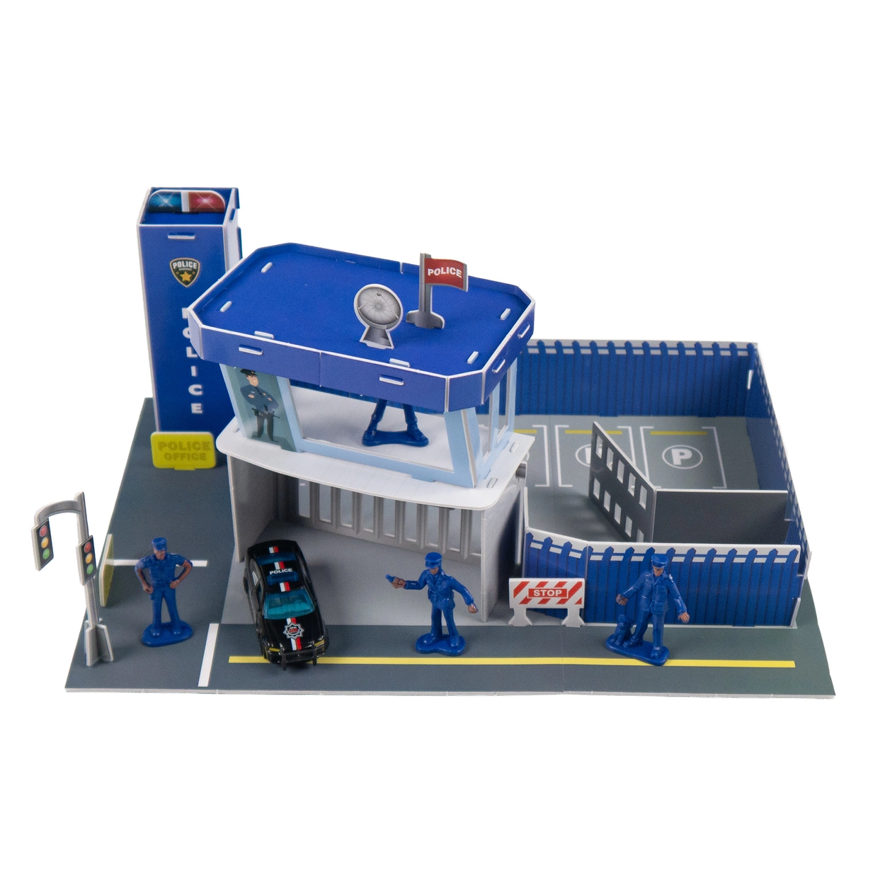 Komisariat Policja Puzzle 3D dla Dzieci z Resorakiem Trójwymiarowa Układanka