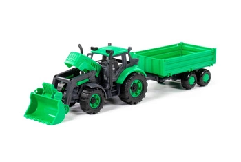 Zabawka Traktor dla Dzieci Inercyjny z Przyczepą Burtową Maszyna Rolnicza