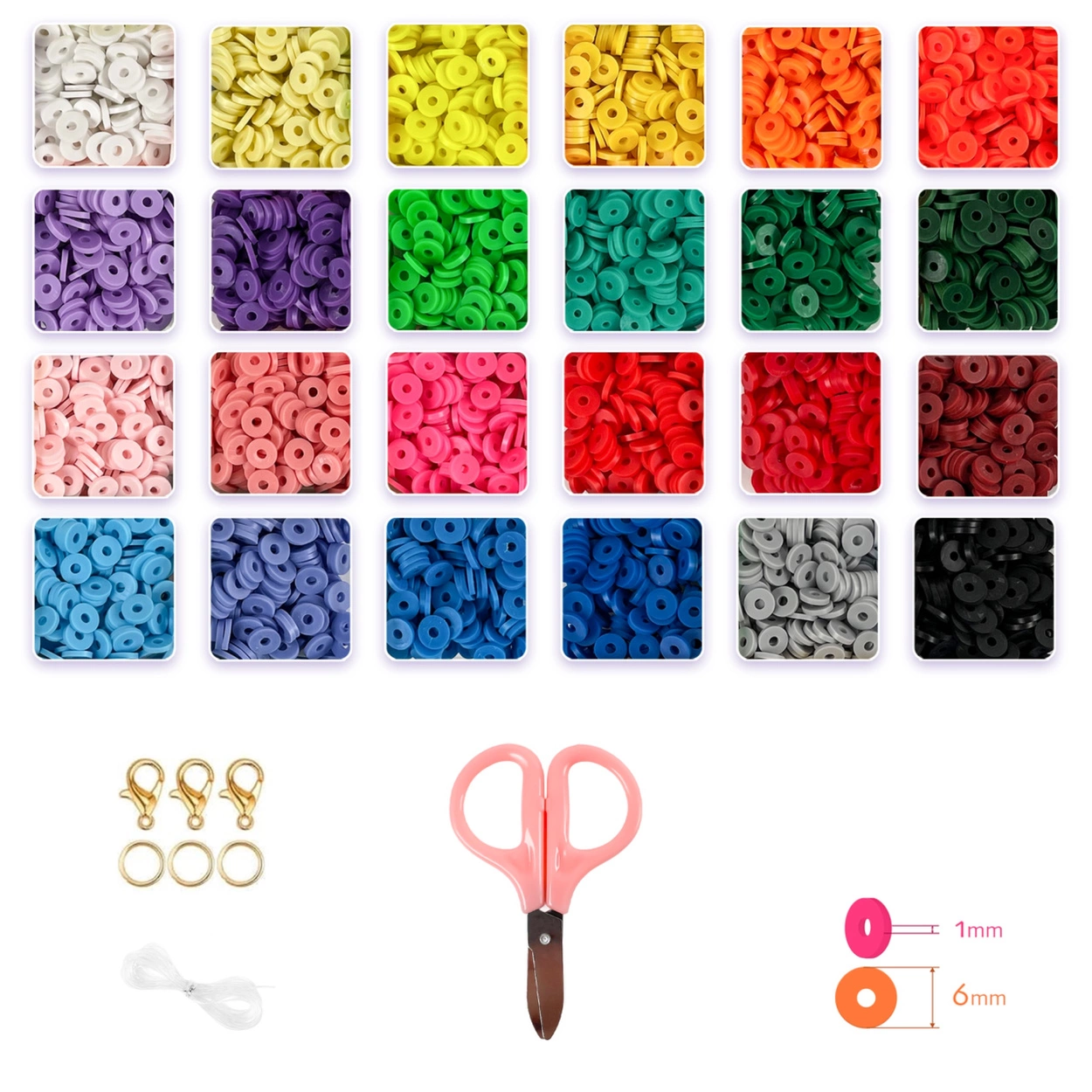 Koraliki Płaskie do Robienia Bransoletek Biżuterii Naszyjników Zestaw