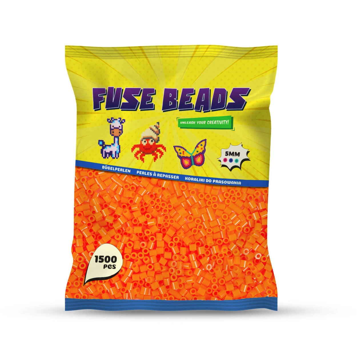 Koraliki do prasowania POMARAŃCZOWE 1500 szt Benny Beads
