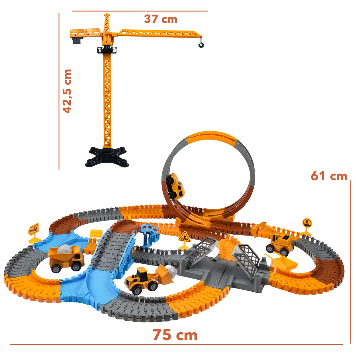 Mega Tor Wyścigowy Interaktywny Zestaw Budowlany Autka 243 Elementów