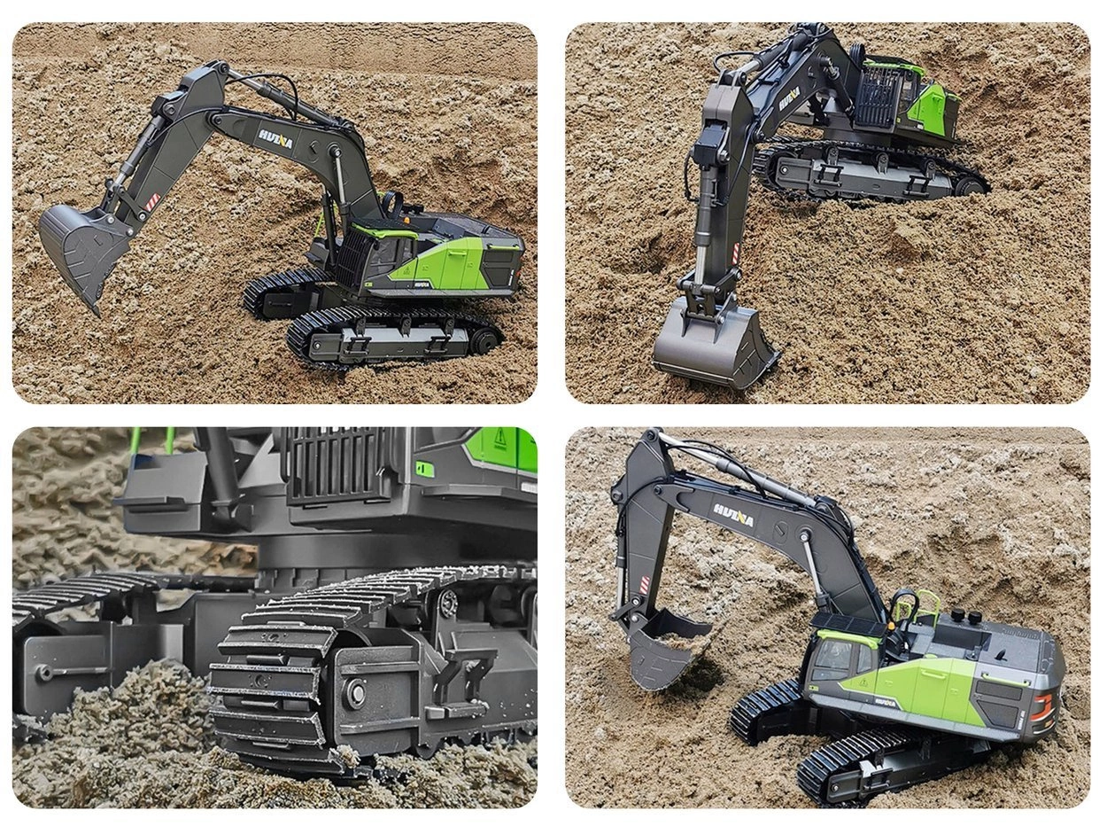 Duża Zdalnie Sterowana Koparka Gąsienicowa RC 1593 Metal