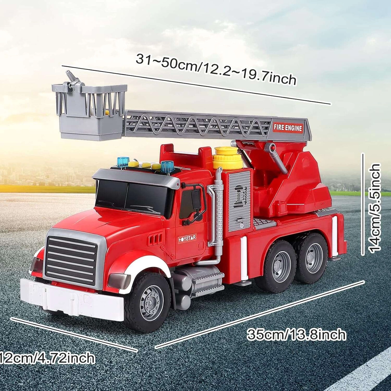 Wóz Strażacki dla Dzieci z Efektami w Skali 1:12