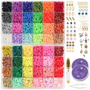 Koraliki Płaskie do Robienia Bransoletek Biżuterii Literki Zestaw