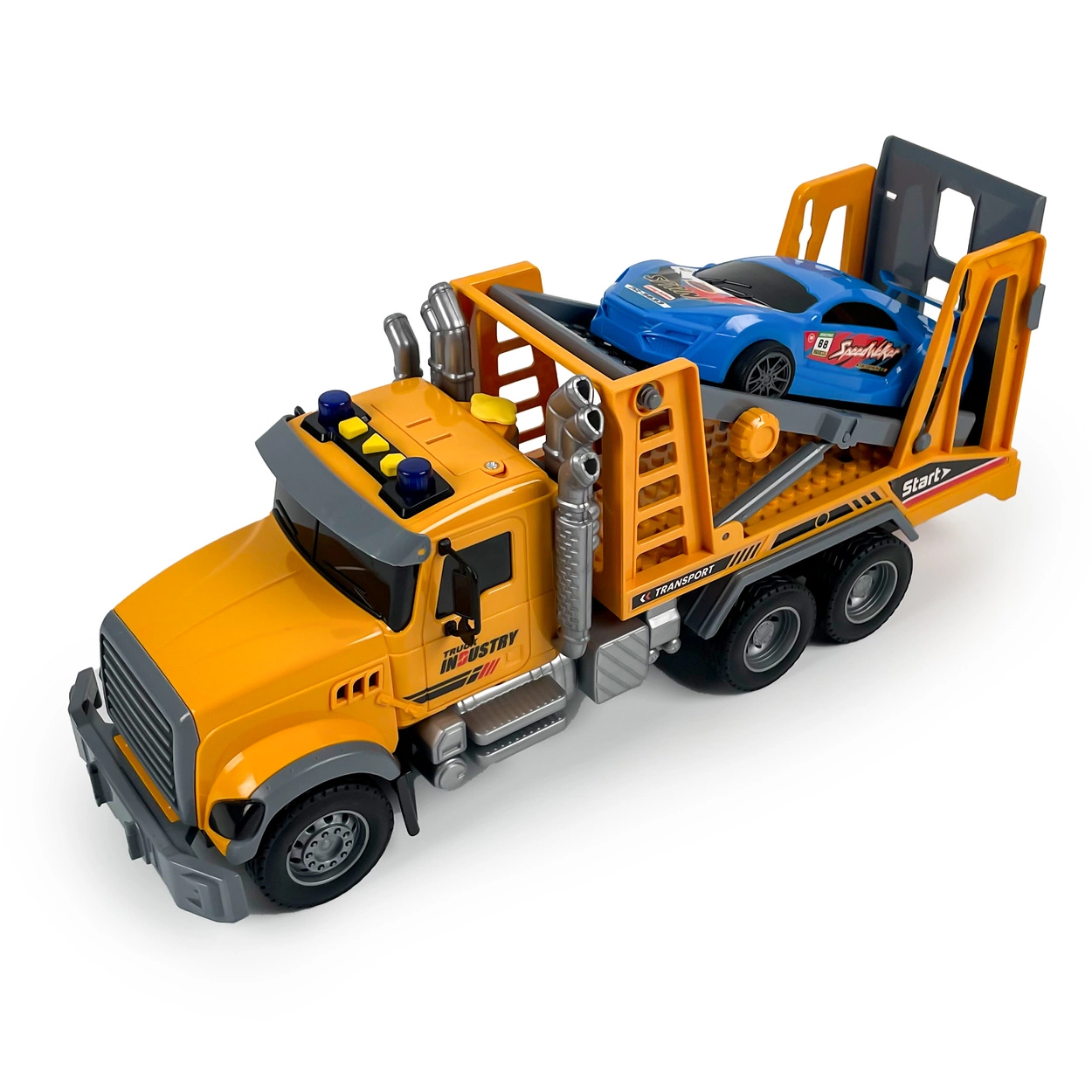 Ciężarówka Holownicza z EFEKTAMI i NAPĘDEM Laweta Pomoc Drogowa z Autem