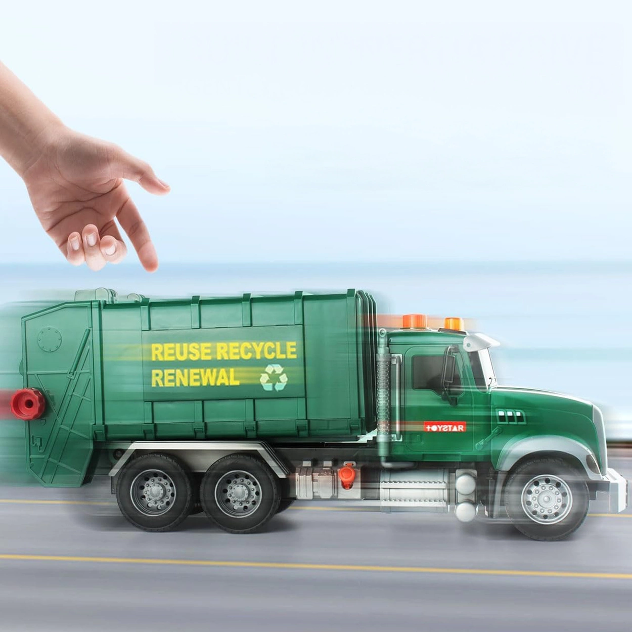 Samochód Ciężarówka Śmieciarka z Koszami Efekty Napęd